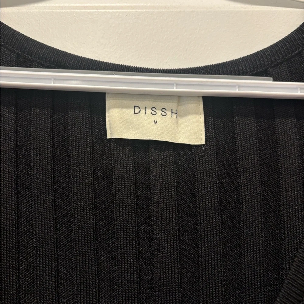 Dissh Ribbed Knit Maxi Dress | Black | Long Sleeve | V-Neck - Picture 5 of 11